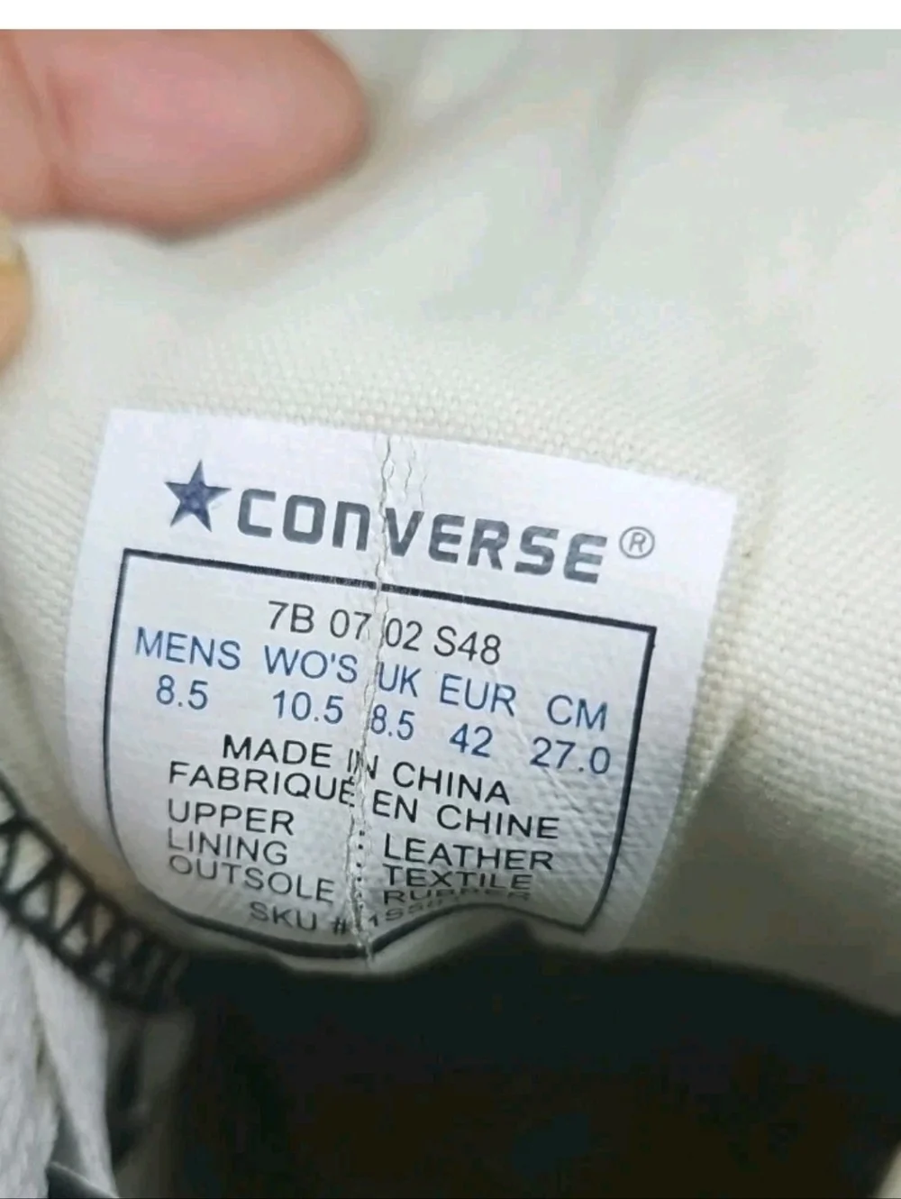 Converse Chuck Taylor Leather All Star Black Size 8.5 Men’s 10,5 Women’s - Picture 7 of 8
